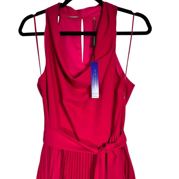 Elie Tahari Collection Womens Pink Fit & Flare Pleated Cowl Neck Dress Size 6 - Picture 7 of 16